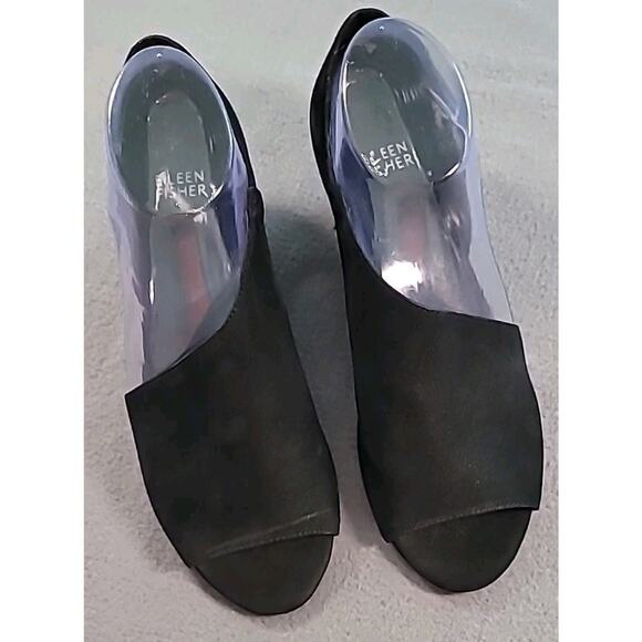 EILEEN FISHER Fig Nubuck Leather D’Orsay Pumps Heels Size 8 Women’s Designer - Picture 2 of 8